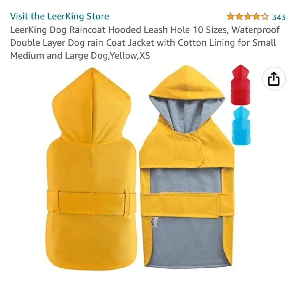 Dog Raincoat Yellow XL